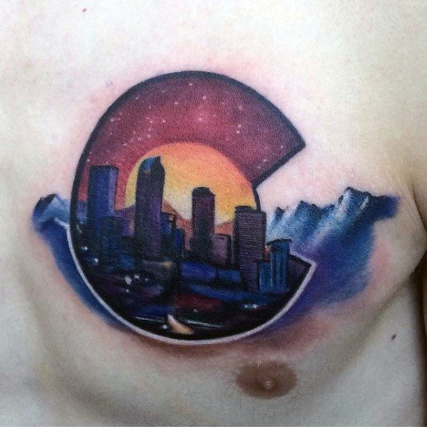 20 Denver Skyline Tattoo Designs F R M Nner Colorado Ink Ideen Mann