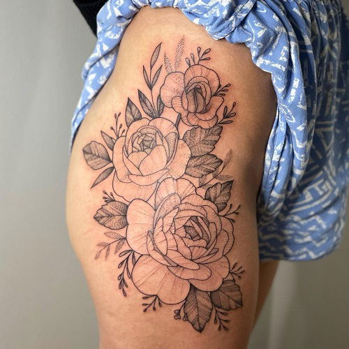 23 Flower Tattoos On The Thigh Ideas Balcony Garden Web