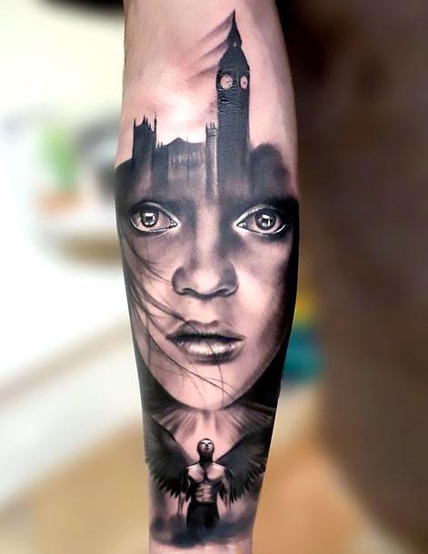 33 Realistic Portrait Tattoo Design Black And Gray