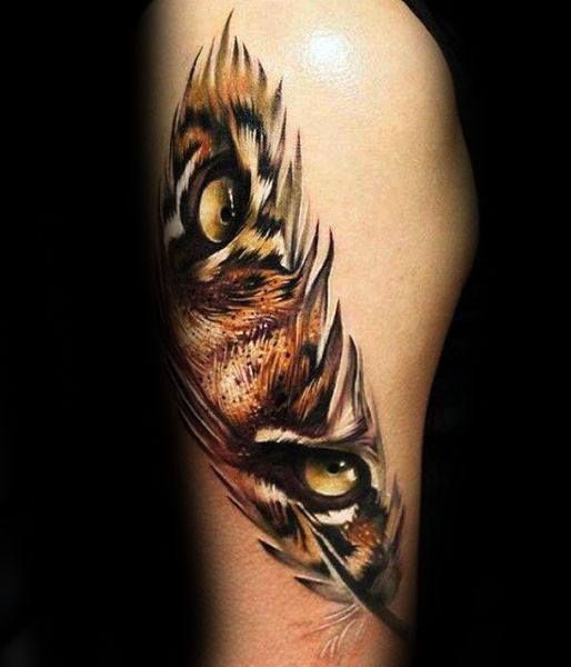 40 Imposing Tiger Eyes Tattoo Designs For Men