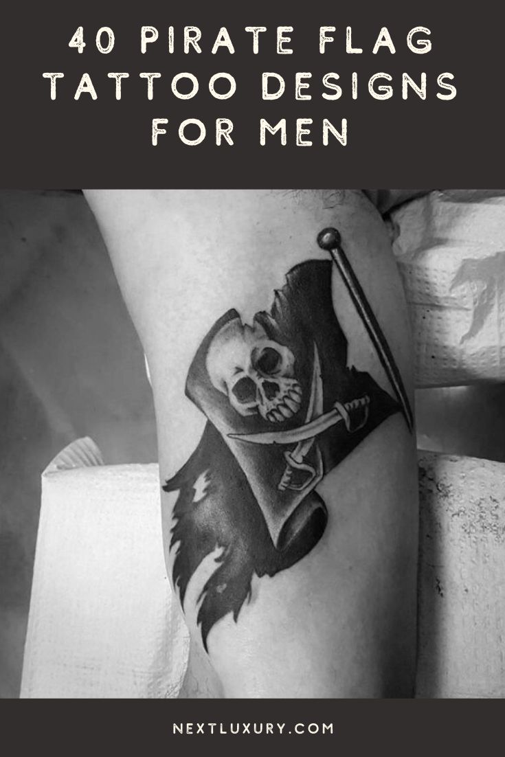 40 Pirate Flag Tattoo Designs For Men Jolly Roger Ink Ideas Wings