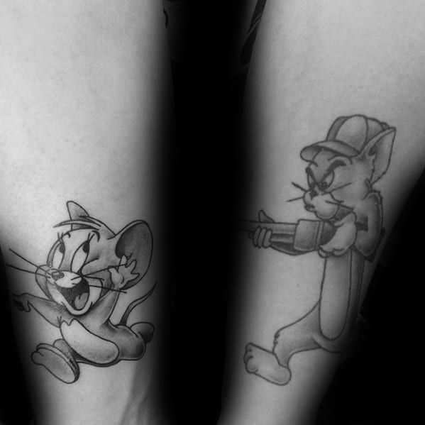 40 Tom And Jerry Tattoo Designs For Men Cartoon Ink Ideas