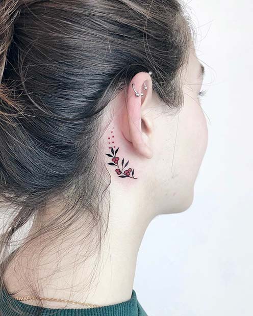 41 Cool Behind The Ear Tattoos For Women Stayglam Neck Tattoos