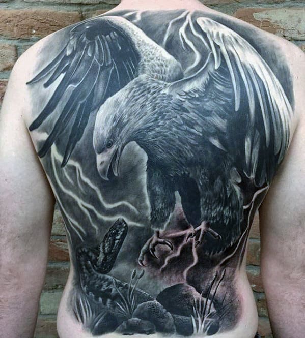 50 Amazing Eagle Back Tattoo Designs For Men 2023 Guide