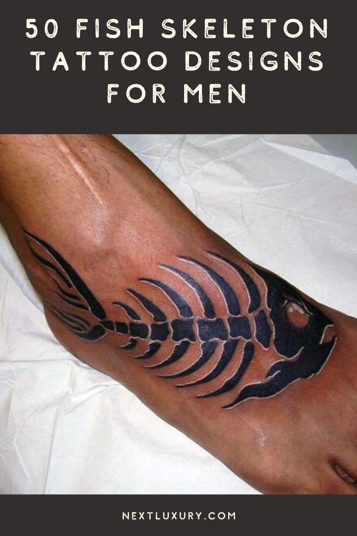 50 Fish Skeleton Tattoo Designs For Men X Ray Ink Ideas