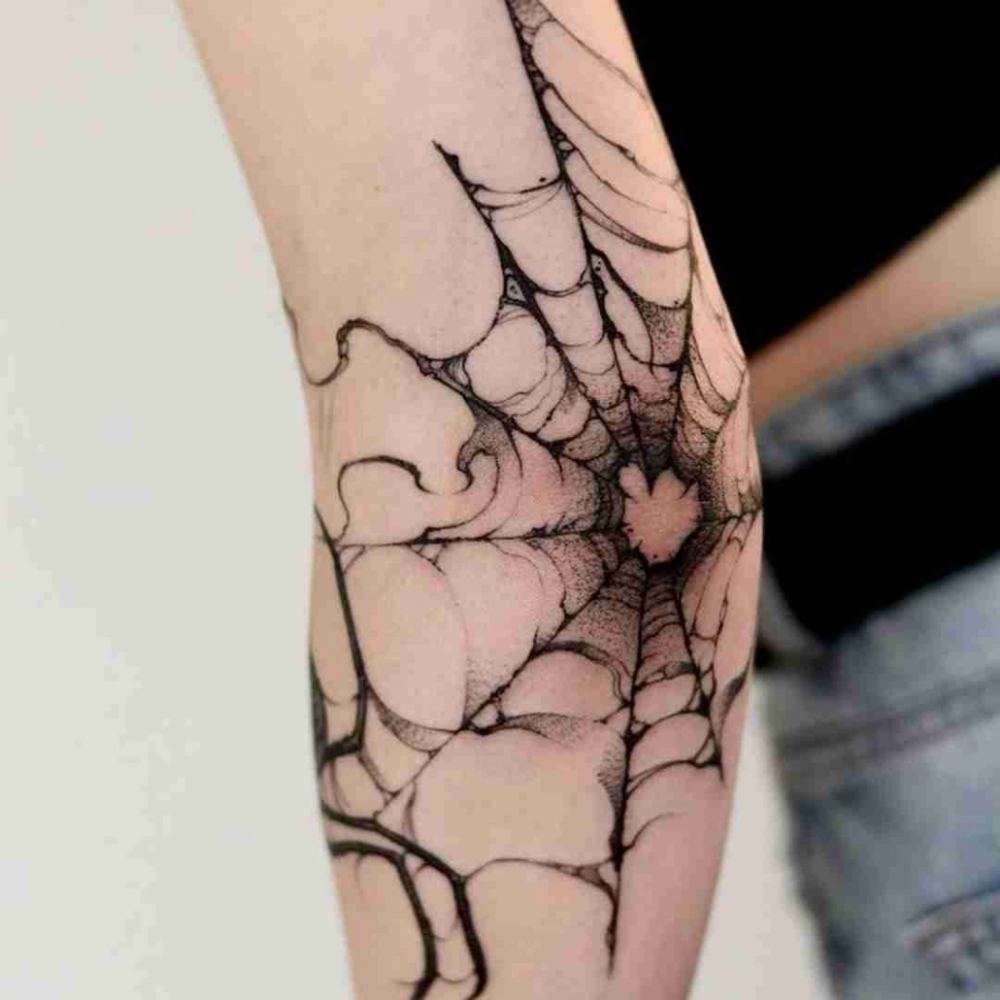 50 Inspiring Knee Tattoo Design Ideas For Women Spider Web Tattoo