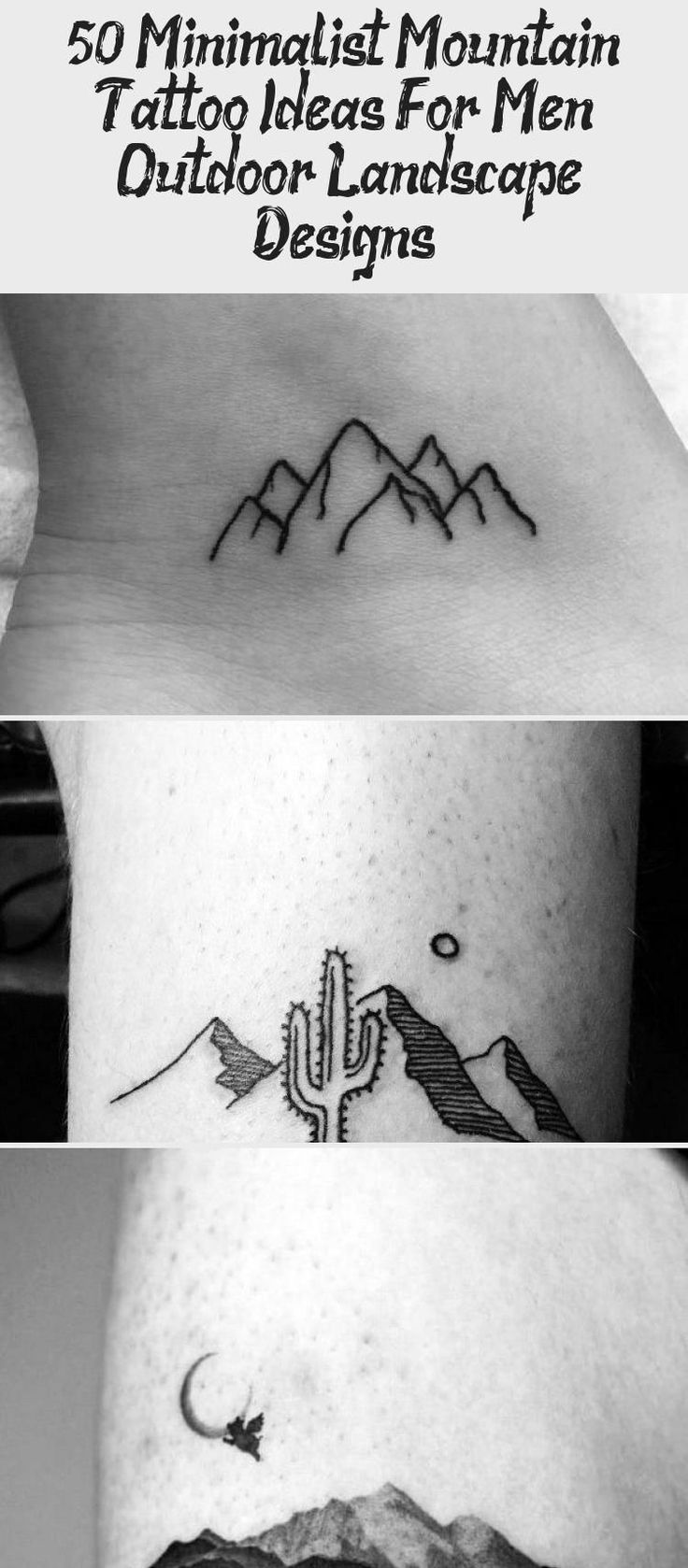 50 Minimalist Mountain Tattoo Ideas For Men Outdoor Landscape Designs