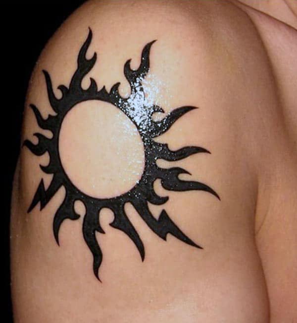 50 Tribal Sun Tattoos For Guys 2024 Designs With Meaning