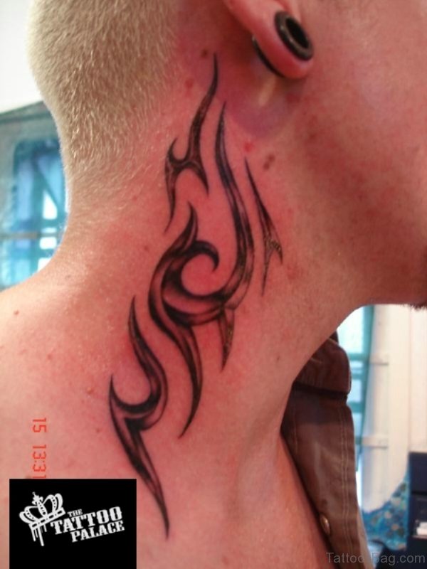 56 Wonderful Tribal Neck Tattoo Designs