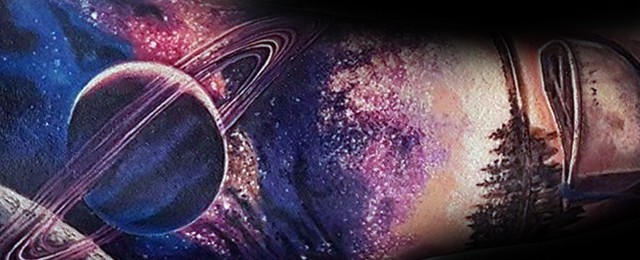 60 Saturn Tattoo Designs For Men Planet Ink Ideas