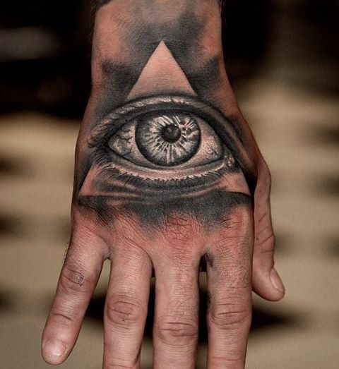 70 Eye Tattoo Art Design Ideas Hand Tattoos For Guys Illuminati