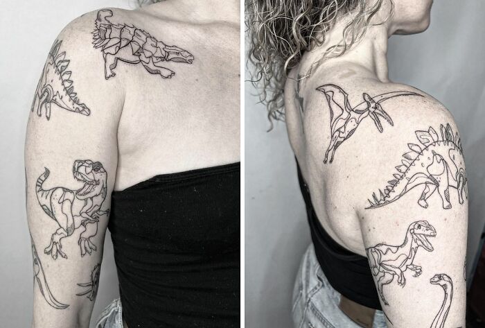 80 Times People Had A Cool Dinosaur Tattoo Idea And It Got Executed