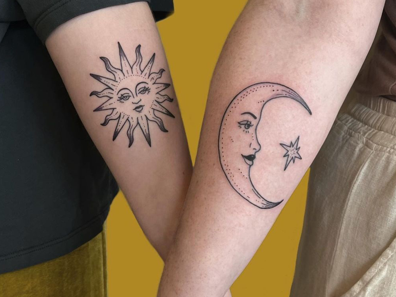 Aggregate 139 Sun Moon Tattoo Designs Best Vova Edu Vn