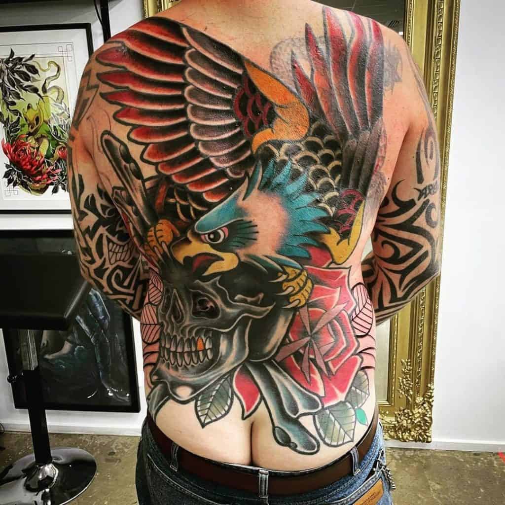 Aggregate More Than 75 Eagle Back Tattoo Designs Latest In Cdgdbentre