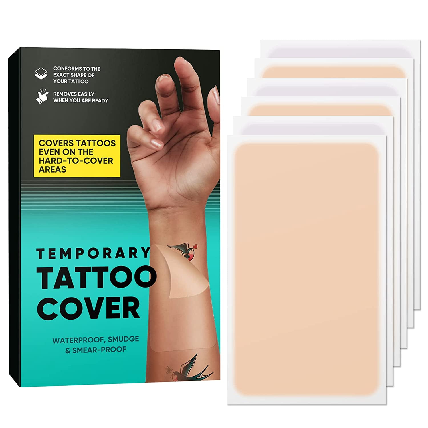 Amazon Com Tattoo Cover Up 6Pcs Invisible Waterproof Tattoo Cover Up