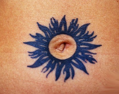 American Tattoo Style Navel Tattoo