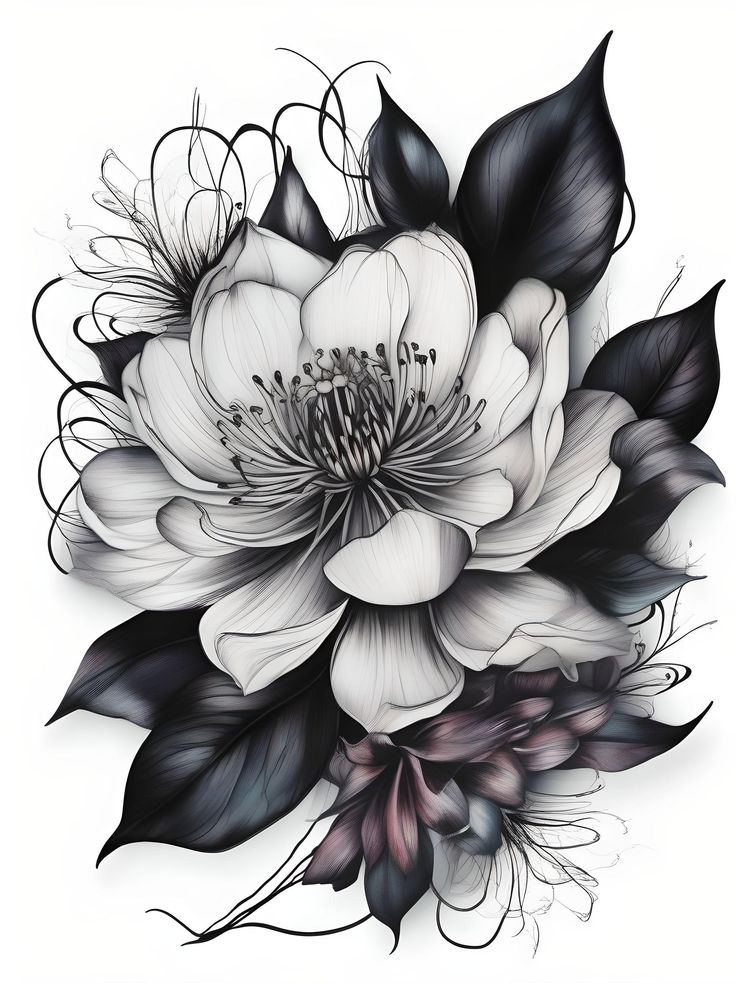 Amp Quot Enigmatic Petals The Allure Of Flower Dark Tattoos Amp Quot In 2024 Black And White Flower