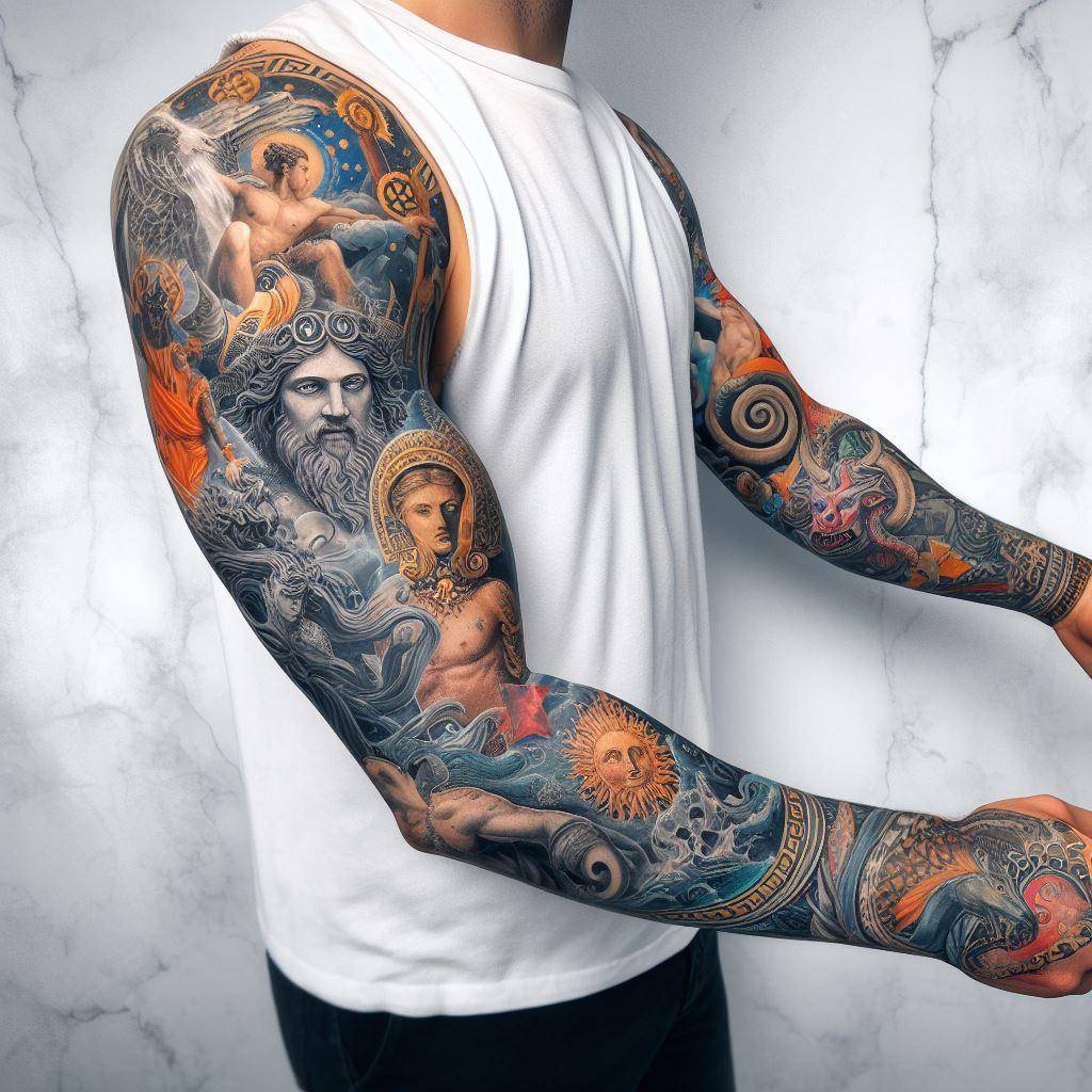 Ancient Greek Mythology Sleeve Tattoo