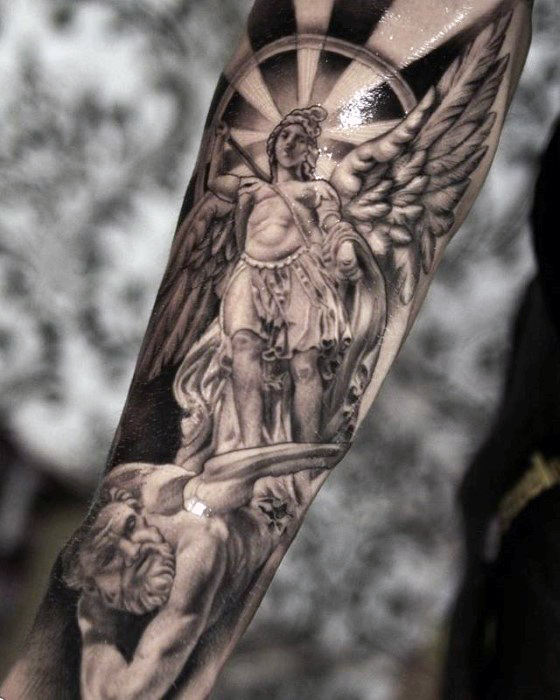 Angel Forearm Tattoo Arm Tattoos For Guys Angel Sleeve Tattoo