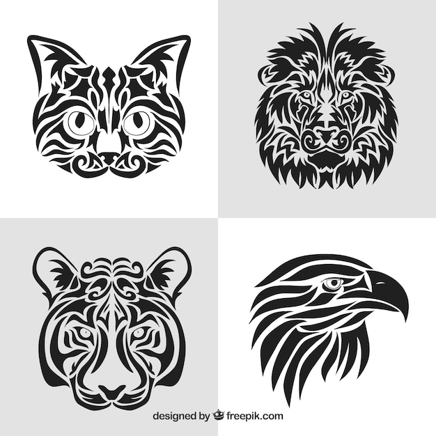 Animals Tribal Tattoo Collection Vector Free Download