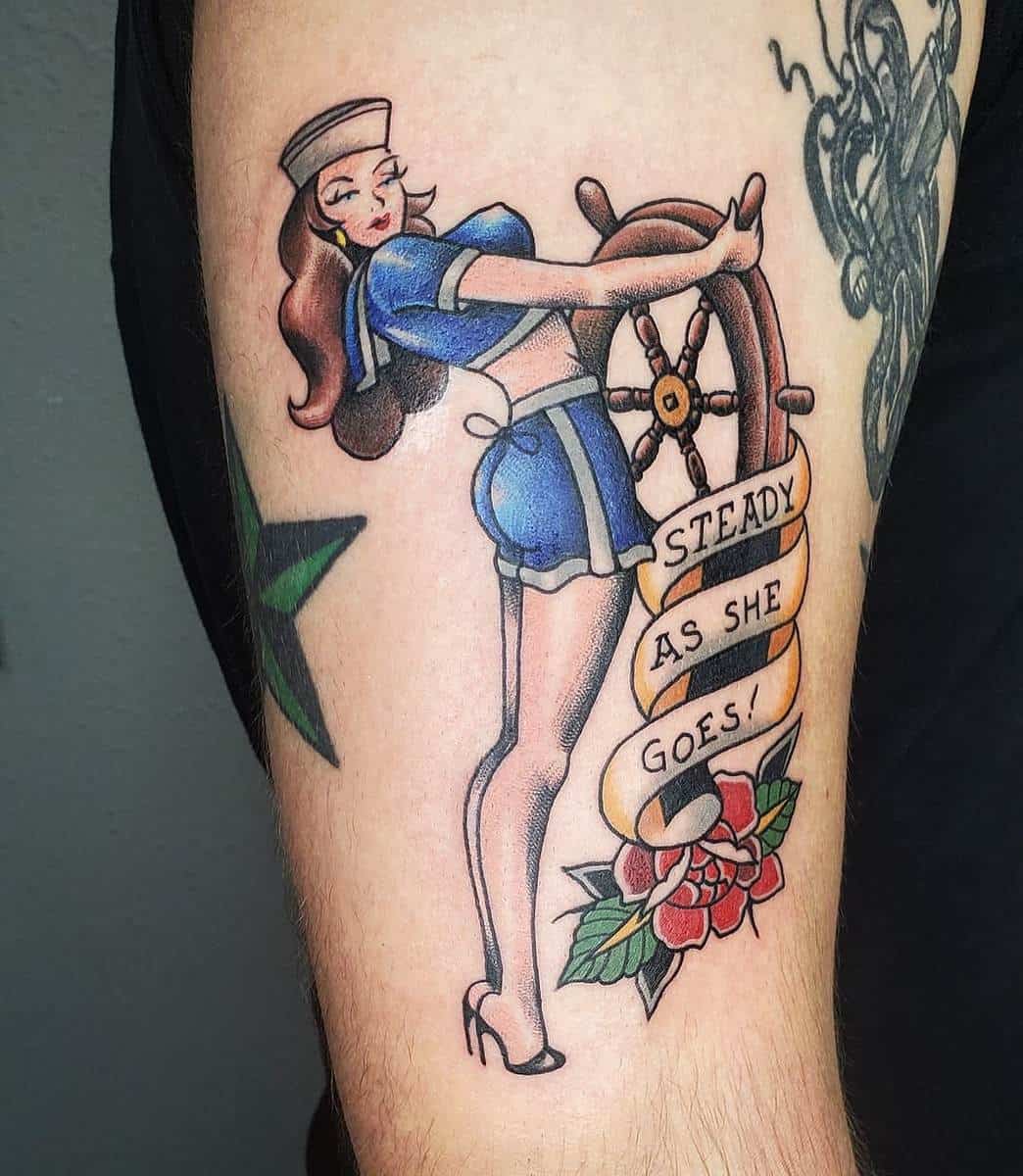 Apu Eredm Ny Rz Kel Navy Pin Up Girl Tattoo Designs R Szecske Ut Nz Szocializmus