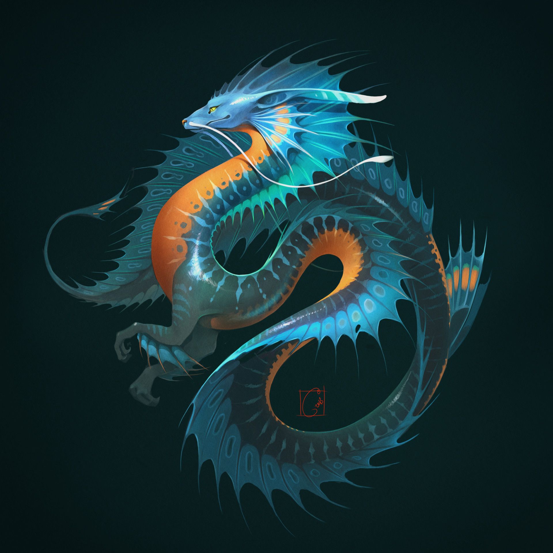 Artstation Blue Water Dragon Alexandra Gaudibuendia Khitrova Water Dragon Dragon Artwork