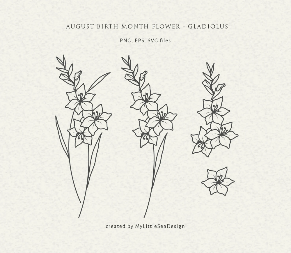 August Birth Flower Svg Birth Month Flower Svg Floral Svg Etsy