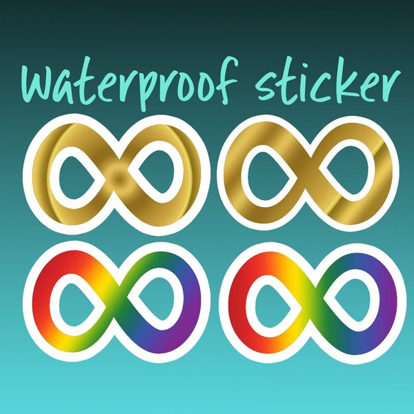 Autism Sticker Neurodiversity Stickers Rainbow Infinity Etsy