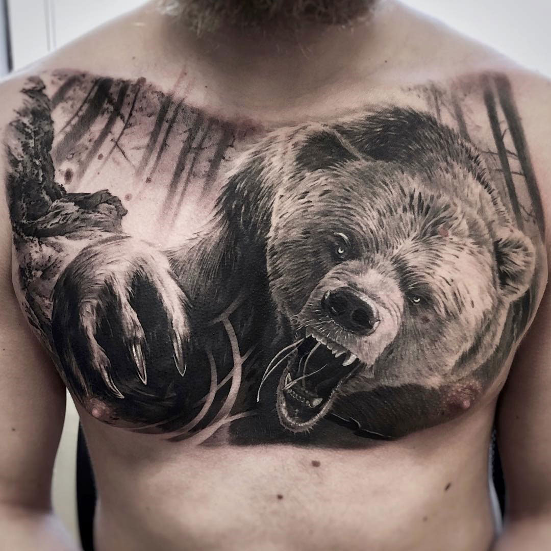 7 Unique Bear Chest Tattoo Ideas for Men