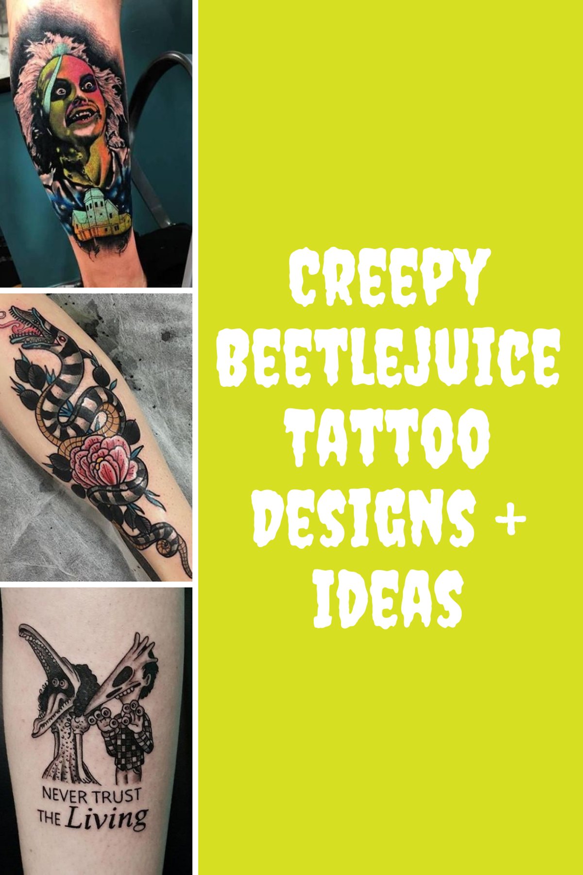 Beetlejuice Tattoo Weird Tattoos Inspirational Tattoos Beetlejuice Tattoo