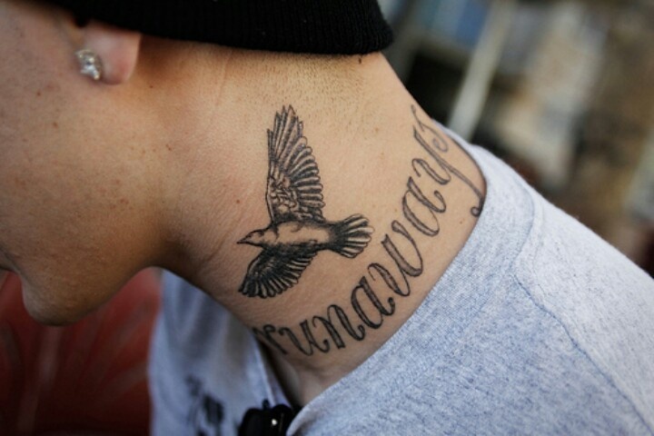 Bird Tattoos For Men Neck