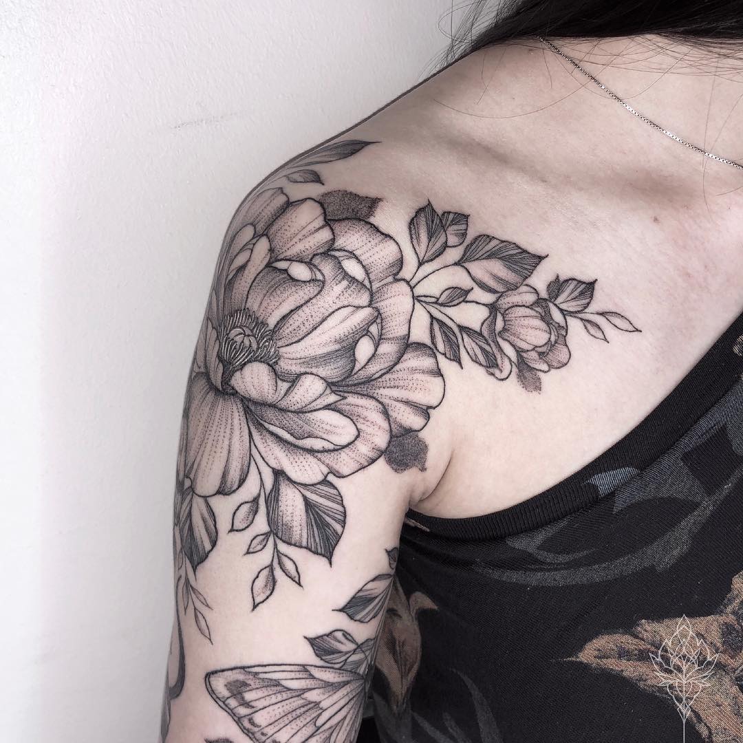 Black And Gray Archives Flower Tattoo Designs Delicate Flower