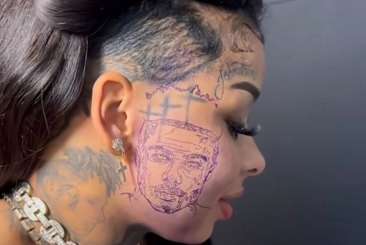 Blueface Goes Crazy As Chrisean Rock Remove His Face Tattoo From His