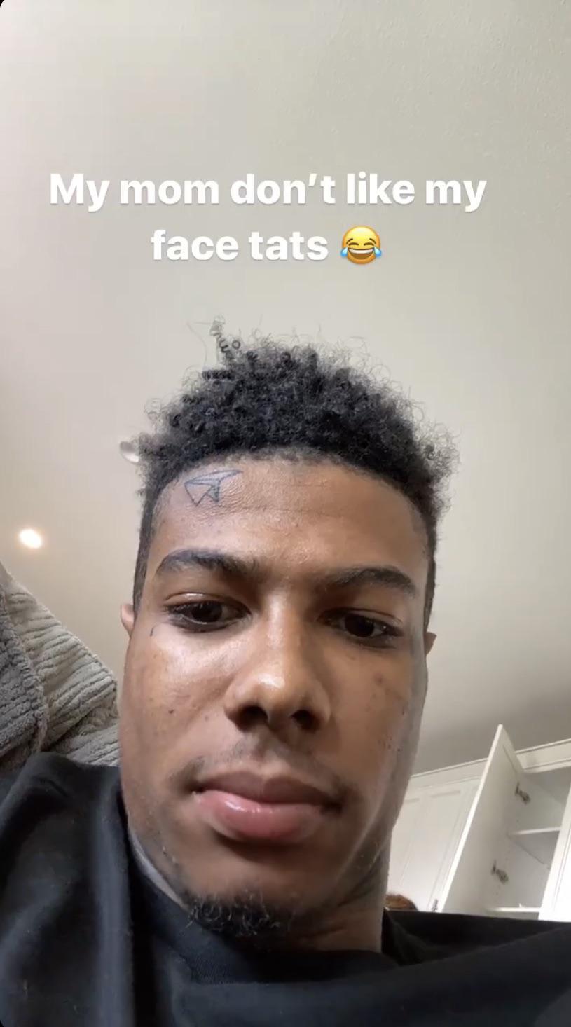 Blueface Got A New Face Tattoo R Blueface