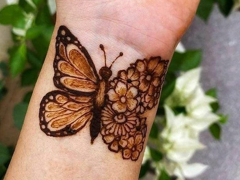 Butterfly Henna Design Mehndi Designs For Fingers Simple Henna