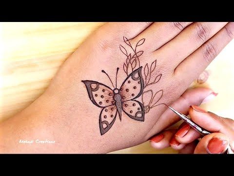 Butterfly Mehndi Design For Back Hand Butterfly Mehndi Tattoo Design