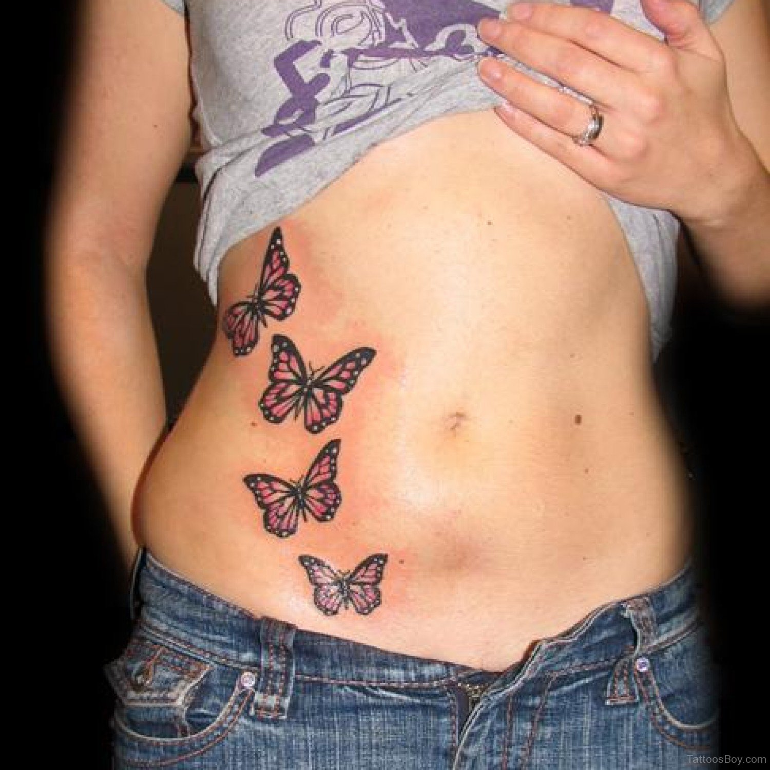 7 Stunning Stomach Butterfly Tattoo Design Ideas