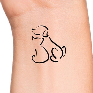 Cat And Dog Temporary Tattoo Animal Tattoos Etsy