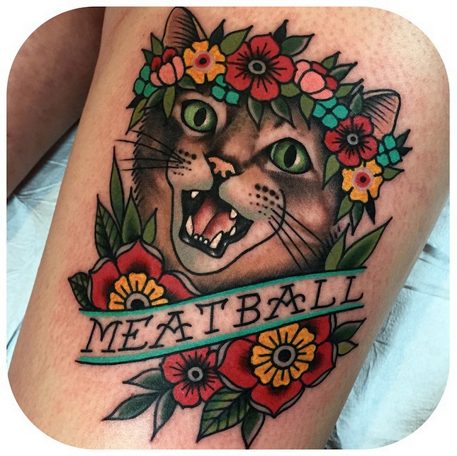 Timeless Cat Tattoos in Traditional Style Revealed