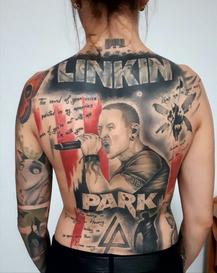 Chester Bennington Back Tattoo Linkin Park Chester Chester