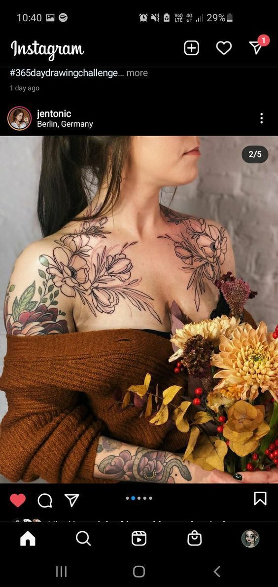 Collection 96 Wallpaper Flowers On Chest Tattoo Updated