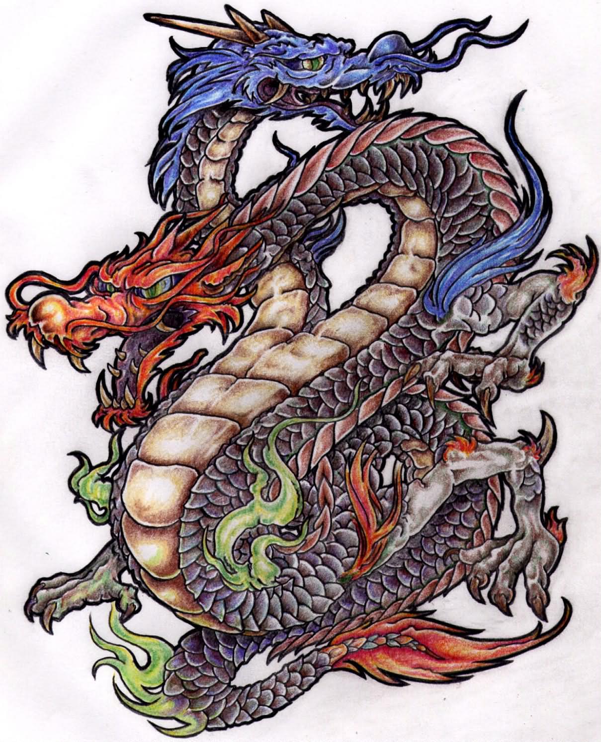 Vibrant Colored Dragon Tattoo Designs to Inspire