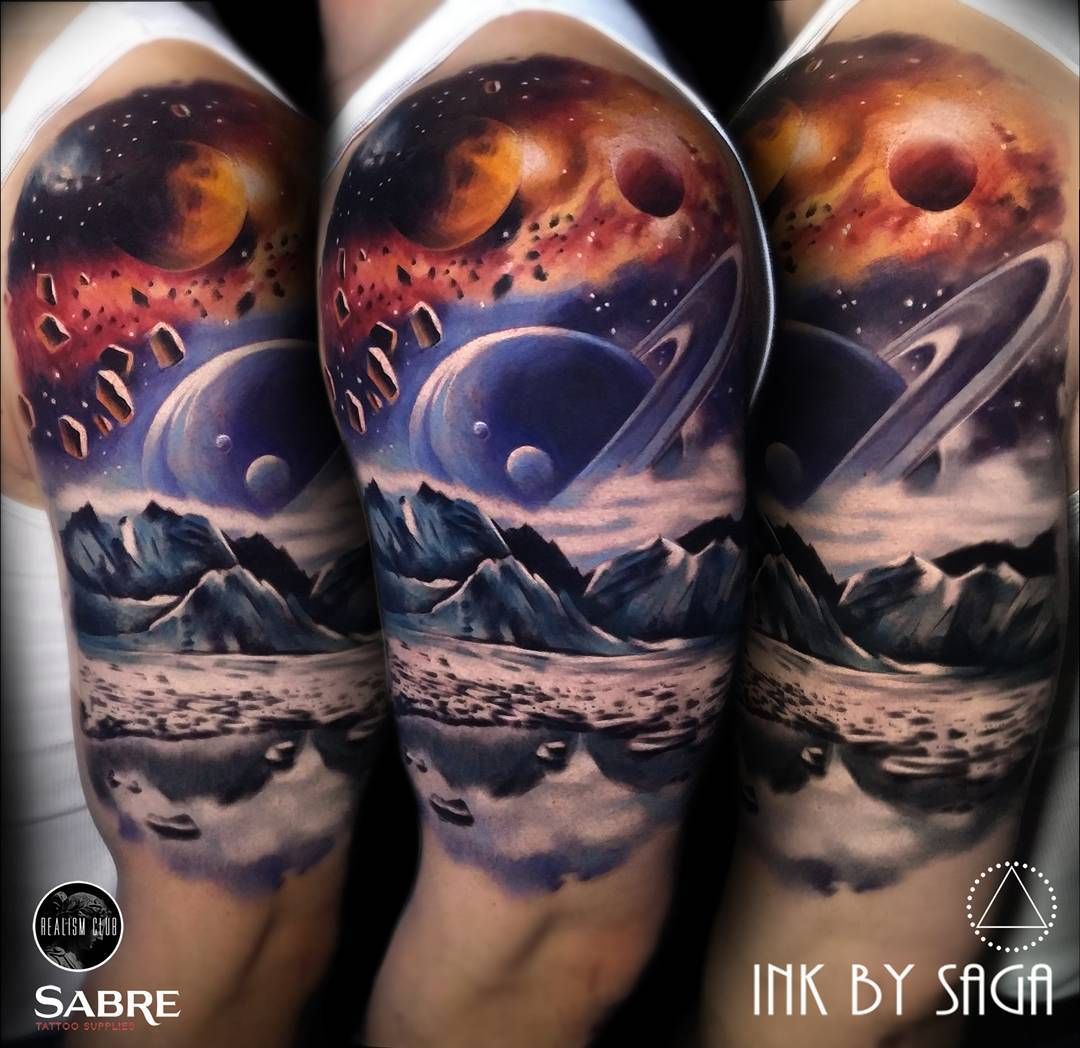 Cosmic Tattoo Ink Arm Tattoo Arm Arm Tattoo Planet Tattoo Space Tattoo Space Tattoo Sleeve Full