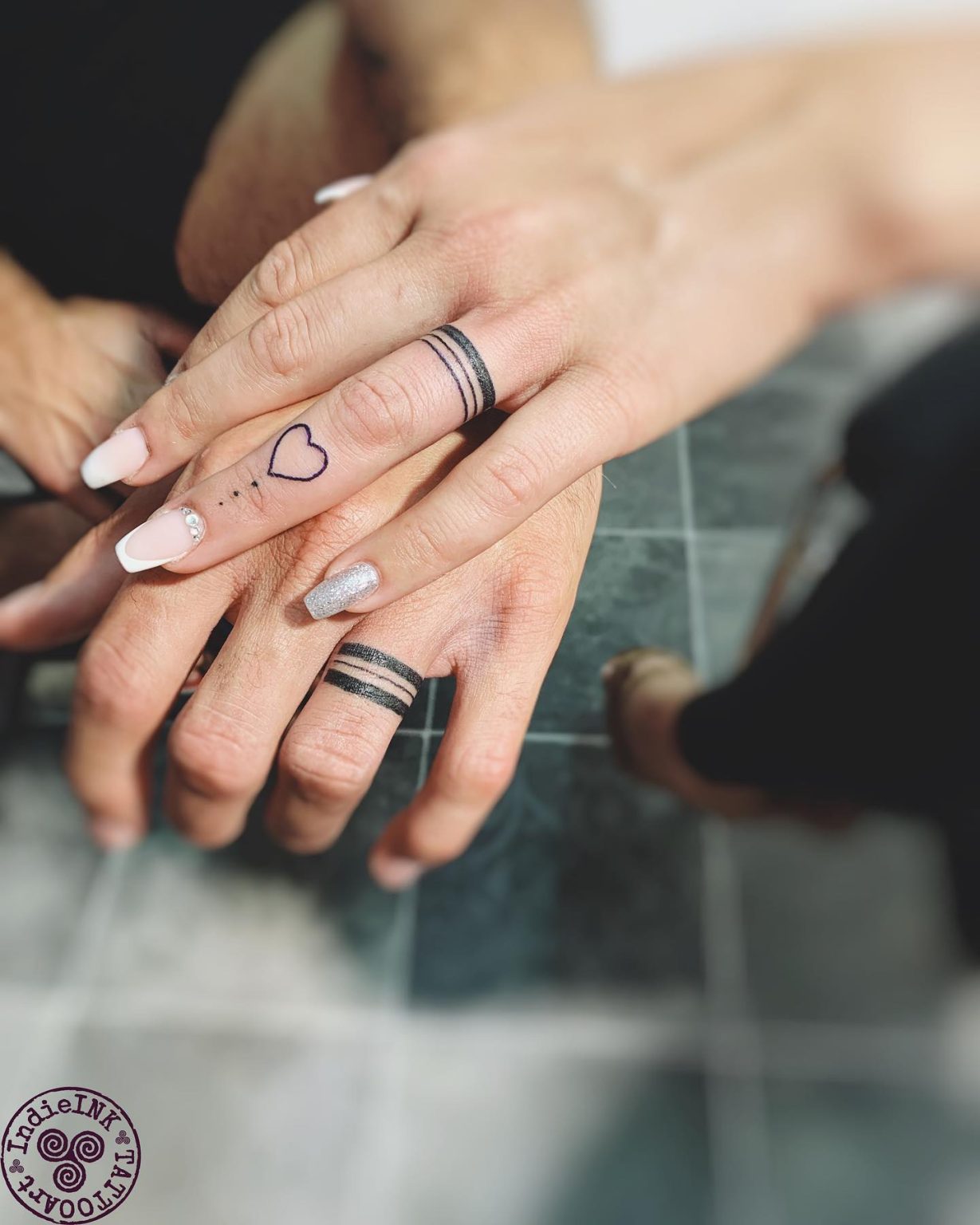 Couples Ring Tattoos Wedding Ring Finger Tattoos Married Couple