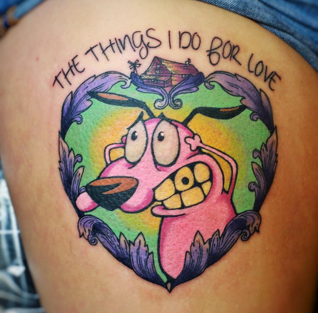 Courage The Cowardly Dog Tattoos Meaning Symbolism Designs And Tattoo Ideas Tattoogoto