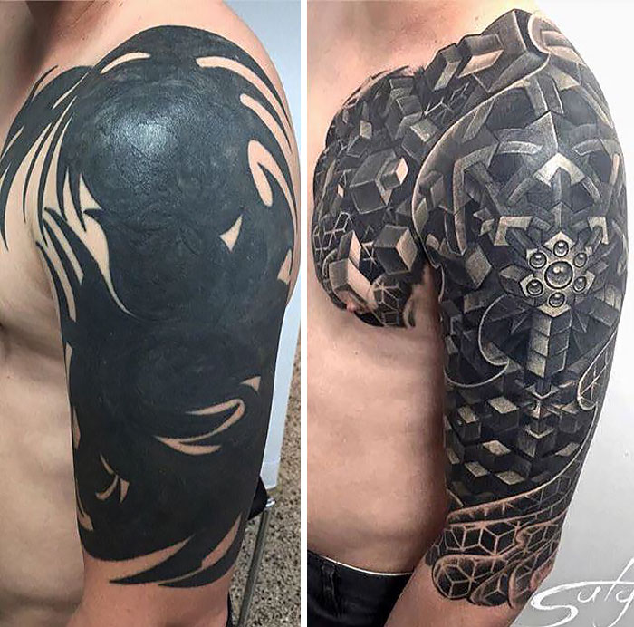 Cover Up B Black Tattoos Pattern Tattoo Cover Up Tattoos