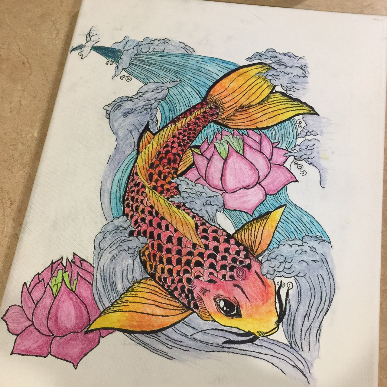 Coy Fish Drawing Step by Step Guide for Beginners