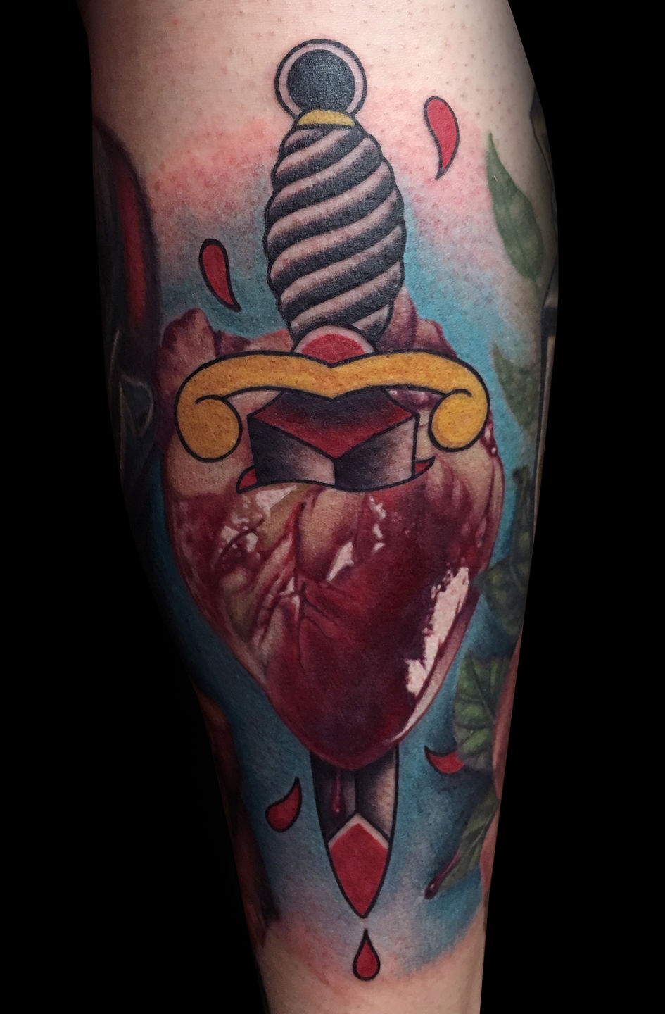 Dannyelliott Mixed Style Heart Dagger Realism Color Traditional