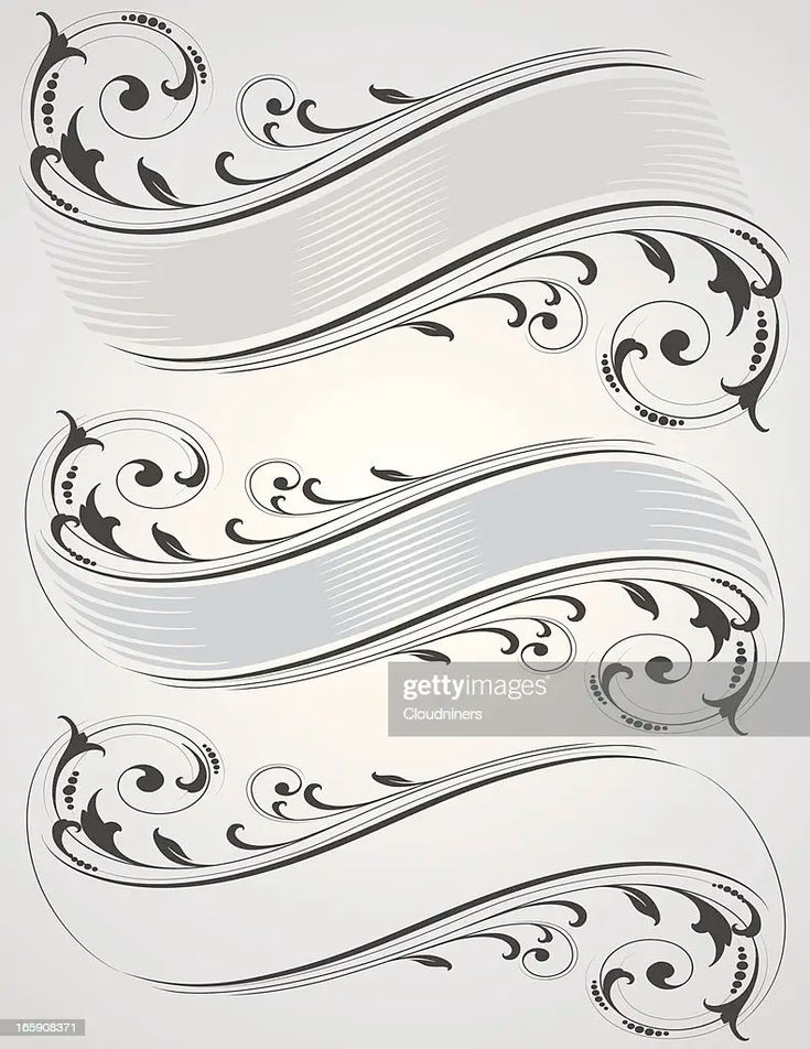 Designed By A Hand Engraver Elaborate Ribbon Banners With Copy