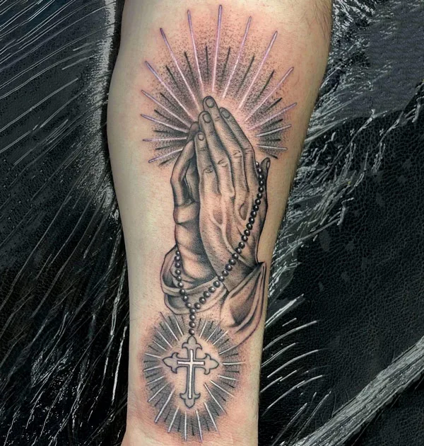 Details More Than 67 Praying Hands With Rosary Tattoo Super Hot Thtantai2